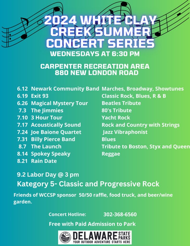 White Clay Creek Summer 2024 Concerts Glen Farms & Tara Civic Association