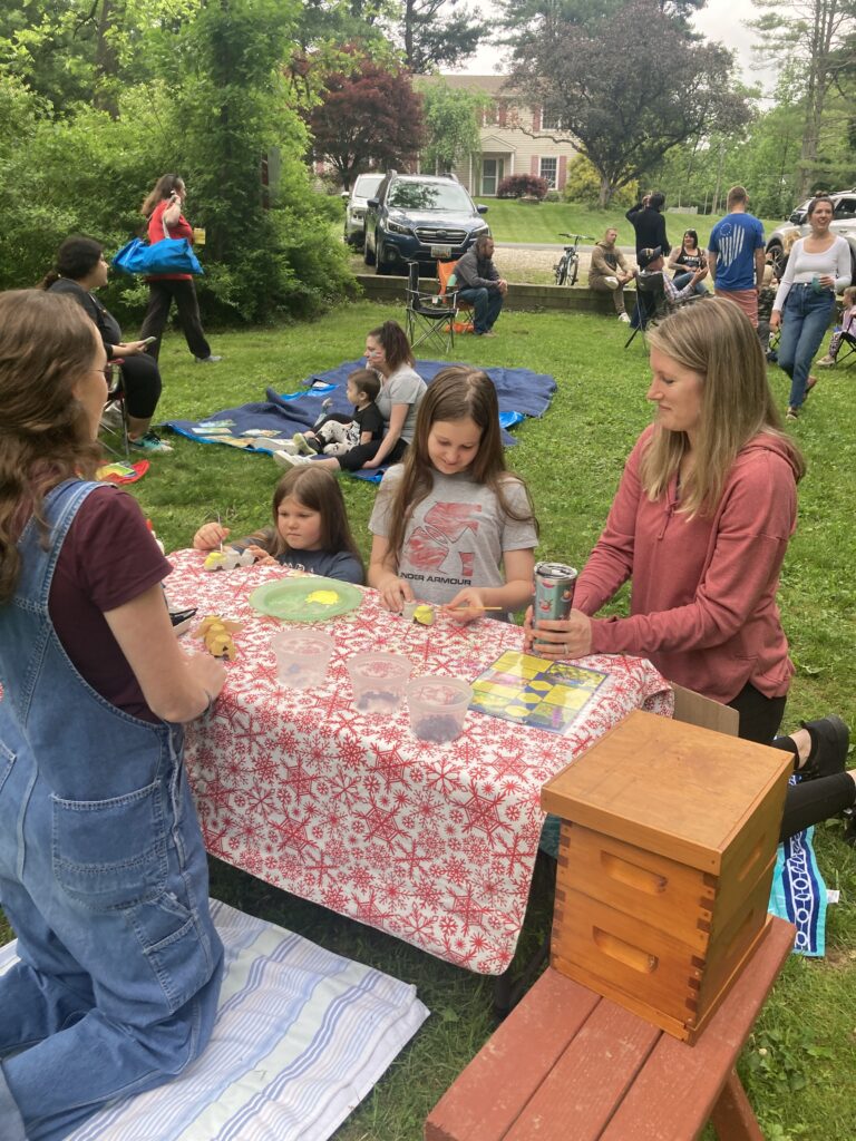 A group of people sitting around a table